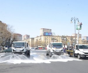    Bakının 545 küçəsi yuyuldu - Fotolar   