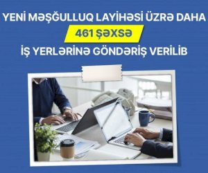    Yeni məşğulluq layihəsi üzrə daha 461 şəxsə iş yerlərinə göndəriş verildi   