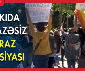    Bakıda icazəsiz etiraz aksiyası - Video   