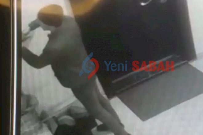    Bakıda oğru kameraya düşdü - Video   