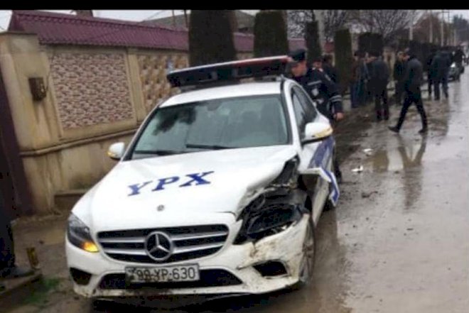    Yol polisinin yeni maşını qəzaya düşdü - Foto   