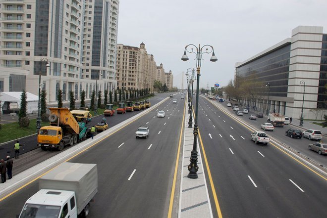    Heydər Əliyev prospektində yol məhdudlaşdırılır   