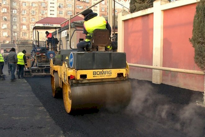    Binəqədi yollarında təmir gedir   