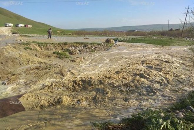    Şamaxıda kəndi su basdı   