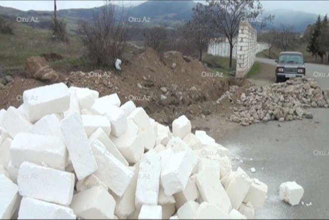    Ermənistanla sərhəddə hasar çəkilir - Foto   