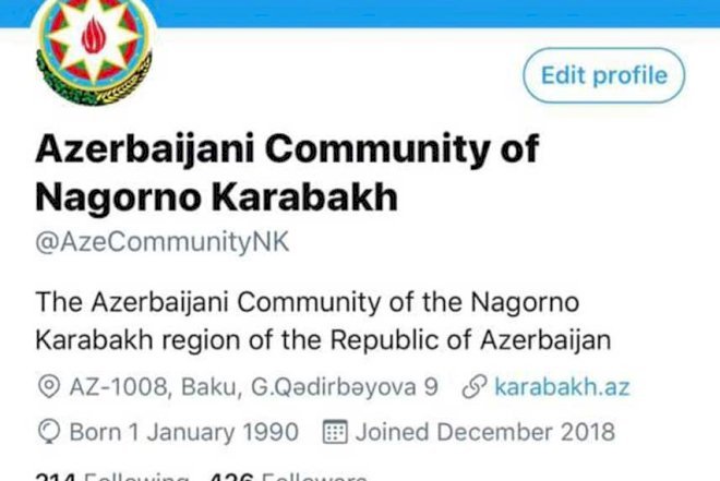    Qarabağın Azərbaycanlı İcmasının “Twitter” hesabı özünə qaytarıldı   
