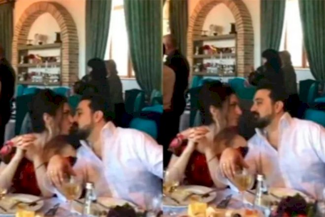    Elçinlə xanımı hamının içində öpüşdü -   Video
