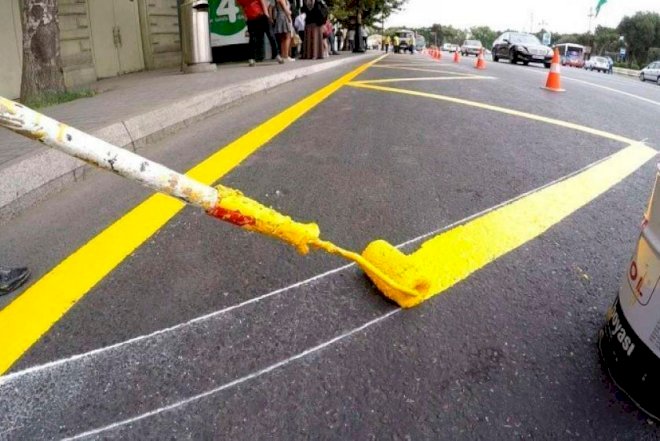    Yasamal və Sabunçuda yollar rənglənir   