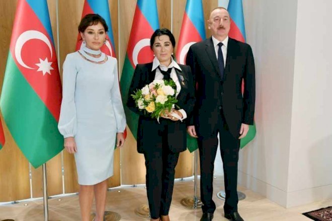    Prezident və xanımı İrina Usmanova ilə görüşdə   