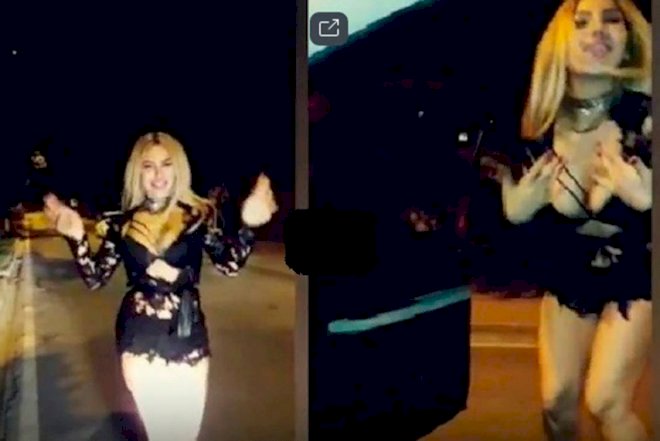    Yarıçılpaq Esmira küçənin ortasında belə rəqs etdi -   Video
