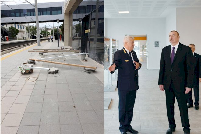    Prezident lentini ötən həftə kəsmişdi, yenidən təmirə başladılar-   Foto