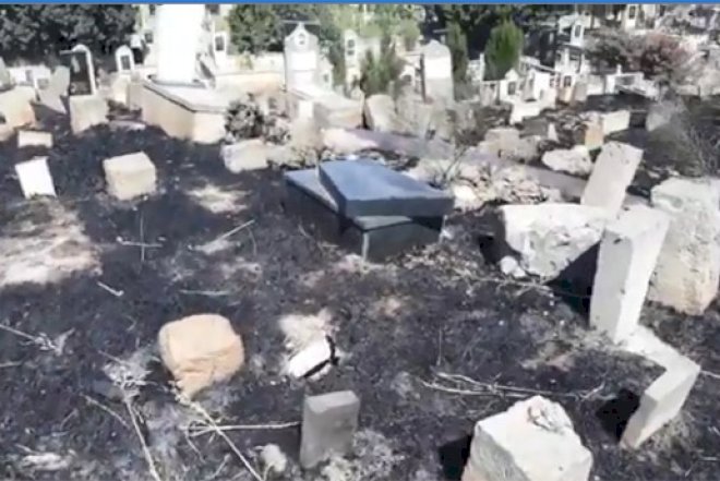    Keşlədə qəbiristanlıq yandı – Video   