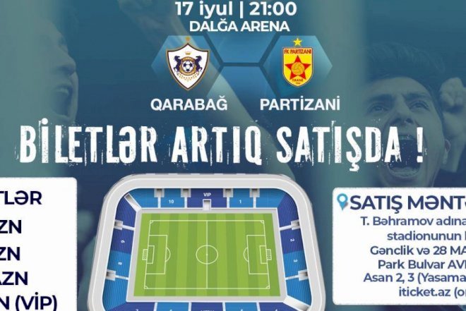   “Qarabağ” – “Partizani” oyununun biletləri satışa çıxarıldı   