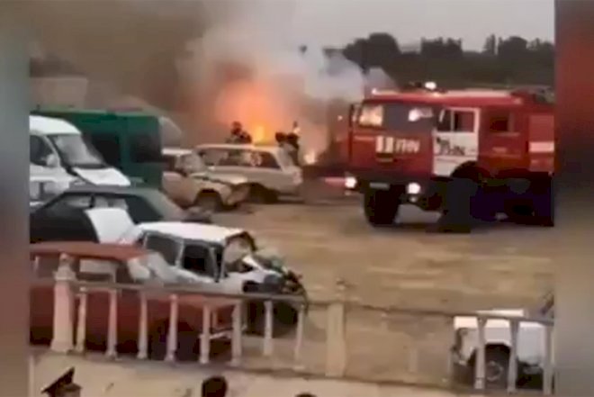    Şəmkir sakini “Hummer”ini belə yandırdı - Video   