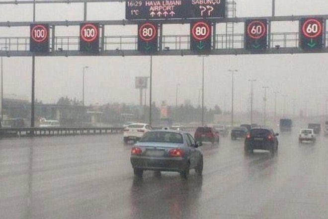    Yollarda sürət həddi endirildi   