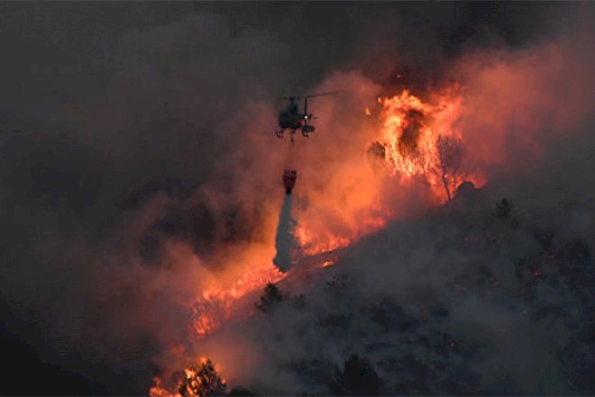    Qəbələdə meşə yanır -   Helikopter və təyyarə qaldırıldı