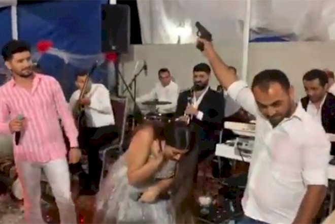    Silahdan atəş açıldı: Damla toyda şoka düşdü   - Video