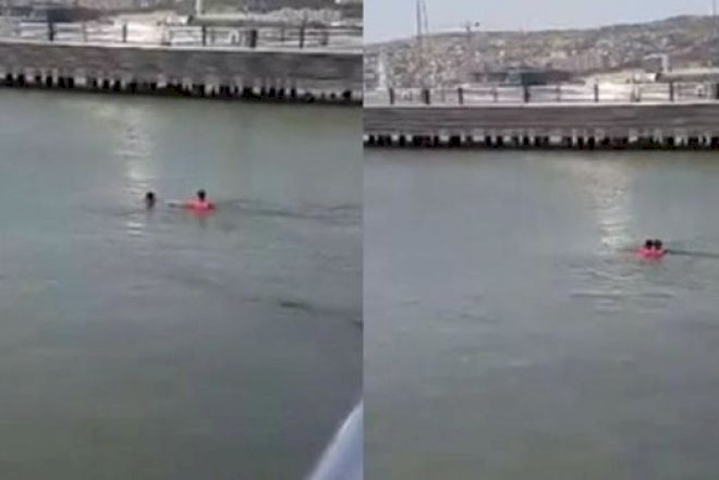    Sumqayıt sakini dənizə düşdü   