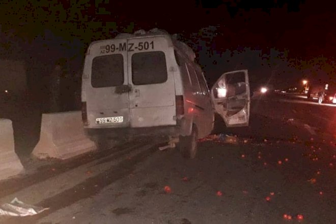    Quba yolunda qəza: Sürücünün dodağı qopdu -   Video