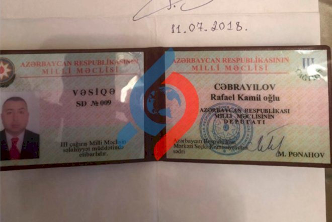    Bu da Rəfael Cəbrayılovun girovda olan deputat vəsiqəsi –   Foto 