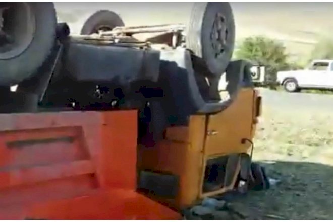    Azərbaycanda“KamAZ“ aşdı, xəsarət alan var   - Foto