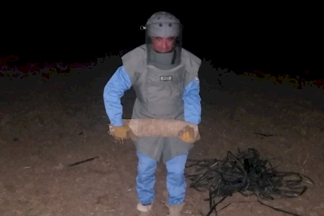    Haramı düzündən top mərmisi tapıldı   