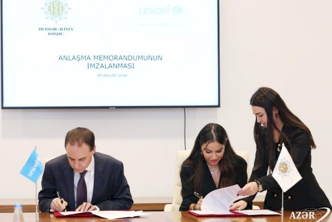   Heydər Əliyev Fondu ilə UNİSEF arasında Anlaşma Memorandumu imzalandı   - Foto