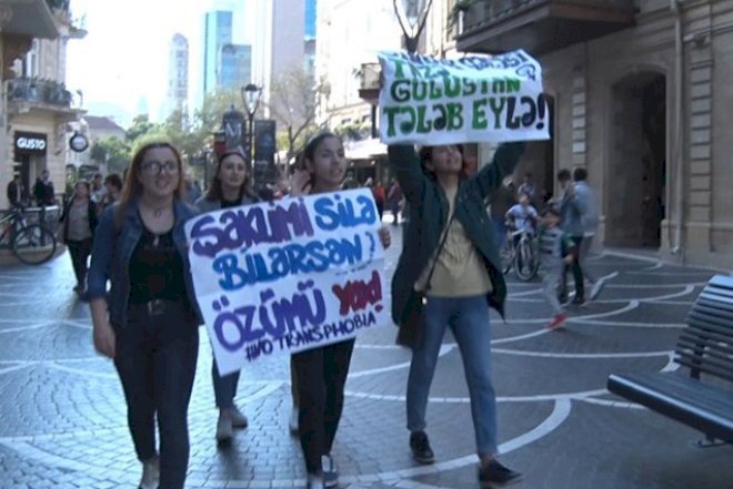    Bakıda qadınlar zorakılığa qarşı aksiya keçirdi   - Fotolar