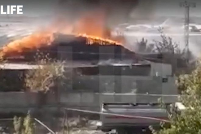    İrəvanda Rusiyanın hərbi bazası yandı   - Video