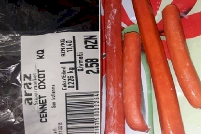    “Araz” Marketdə iyrənc kolbasa - Foto   