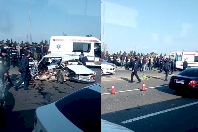    SON DƏQİQƏ! Aeroport yolunda dəhşətli qəza - ölən və yaralılar var -   Video