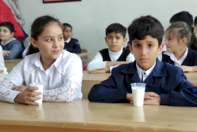    Məktəblilərə süd paylanılmasına başlanıldı - Foto   