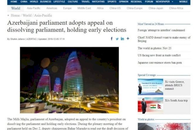    Yüz milyon oxucusu olan qəzet Azərbaycandakı islahatlardan yazdı   