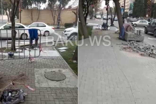    BNA prezidentin iki ay əvvəl açılışını etdiyi parkı sökməyə başladı -   Video