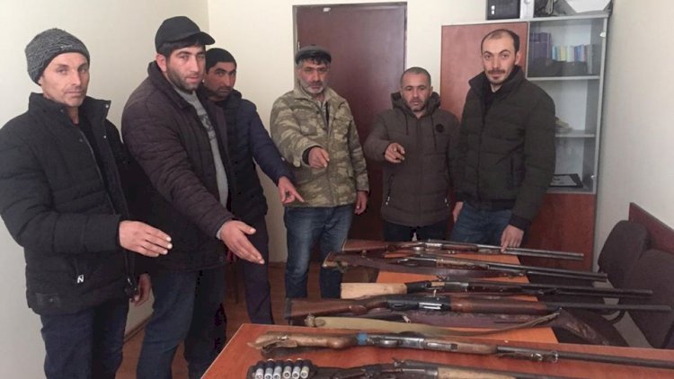    Polis 6 nəfər silahlı şəxsi saxladı - Foto   