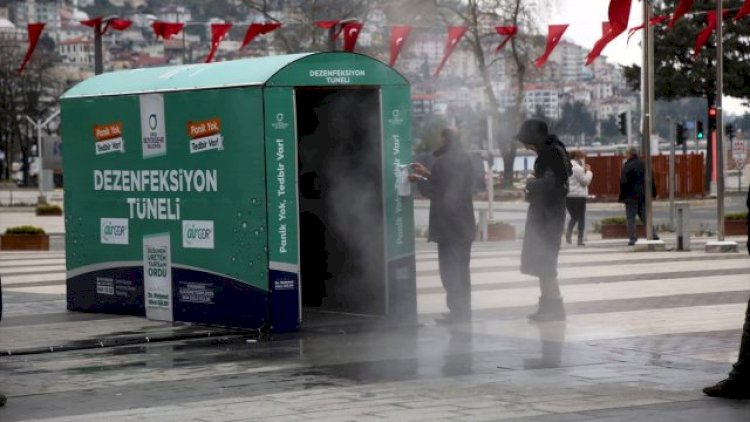    Türkiyədə bir ilk: Dezinfeksiya tuneli yaradıldı - Fotolar   