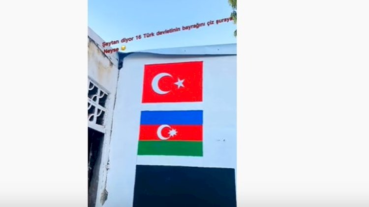    Nikaraquada karantində olan türk Azərbaycan və Türkiyə bayrağını divara çəkdi - Video   