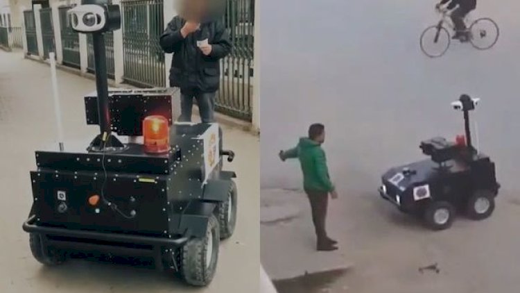    Karantin qaydalarını pozanlar robotların qarşısında - Video   