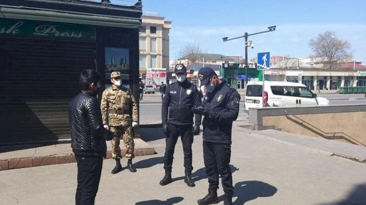    Bakı polisi icazə olmadan hərəkət edən şəxsləri müəyyən etdi - Fotolar   
