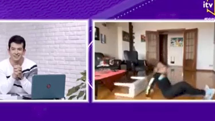    Xalq artisti canlı yayımda yıxıldı - Video   