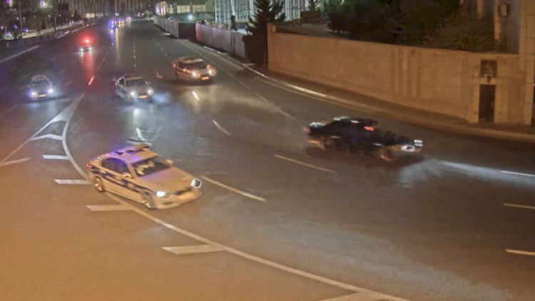    Bakıda narkotik qəbul edən şəxs polis maşınını vurdu, tutuldu - Video   