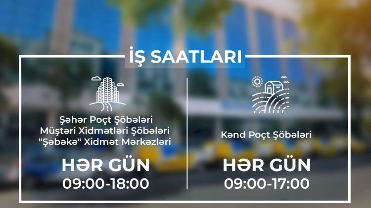    Poçt şöbələrinin iş vaxtı uzadıldı   