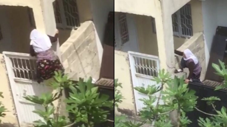    Karantin rejimi 75 yaşlı qadını divara dırmaşdırdı - Video    