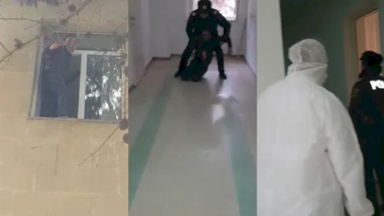    Bakıda xəstə özünü pəncərədən atmaq istədi - Video   