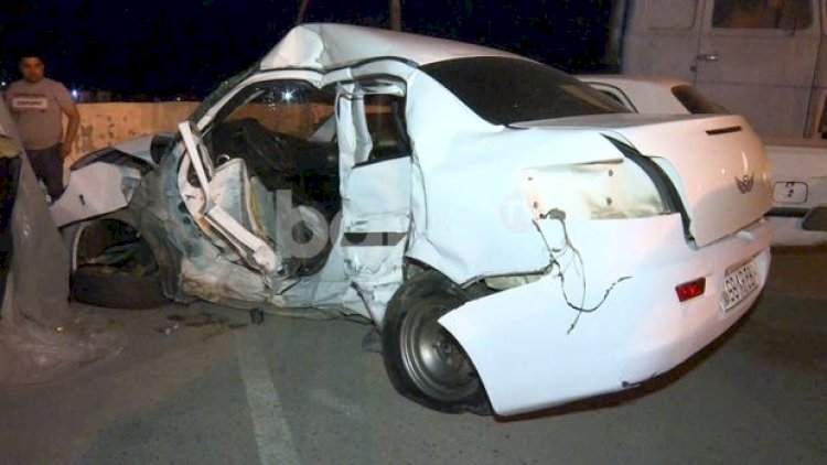    Abşeron rayonunda iki avtomobil toqquşdu, ölən var - Fotolar   