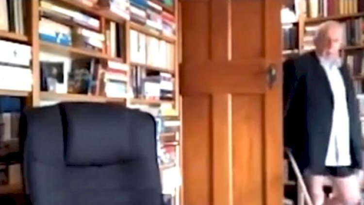    Sabiq nazir videokonfransa alt paltarda qatıldı   