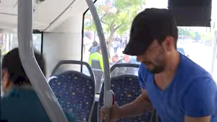    Bakı polisi maska taxmayanları avtobusdan düşürdü - Video   