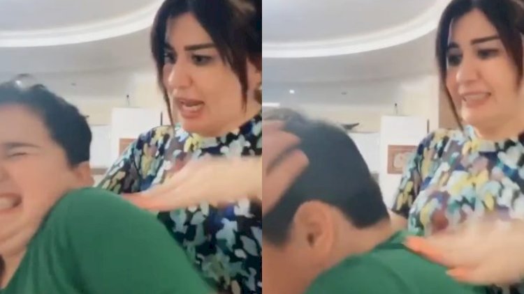    Oğlunu döyən Fatimə qınağa tuş gəldi   + Video
