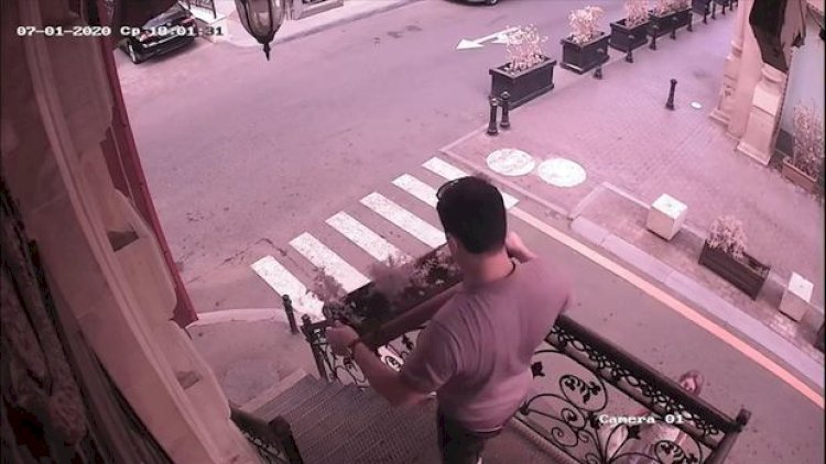    Bakıda kişi oğurladığı dibçəyi kafeyə geri qaytardı   - ANBAAN VİDEO