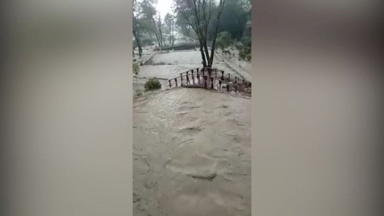    Qəbələdə park sel sularına qərq oldu - Video   